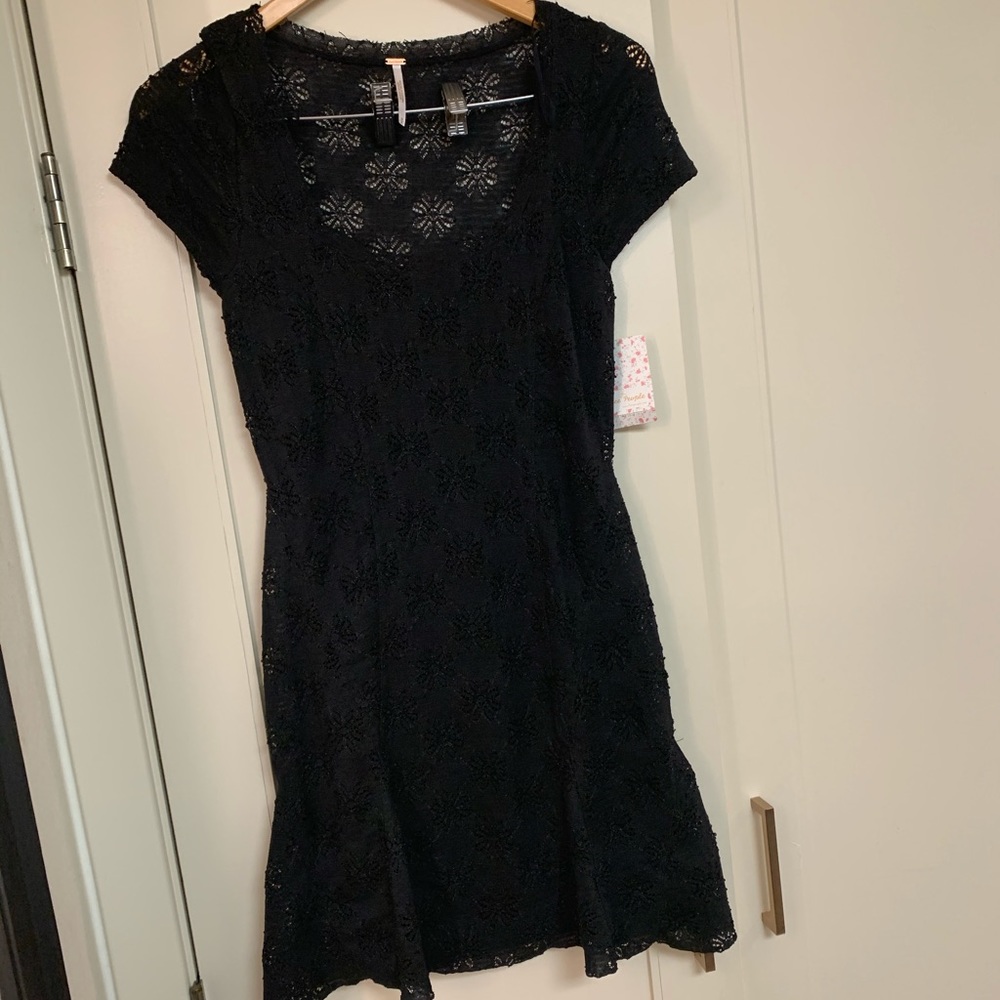 Free People Black Lace Dress